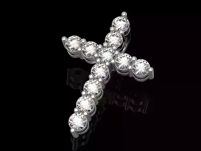 Cross diamond pendant