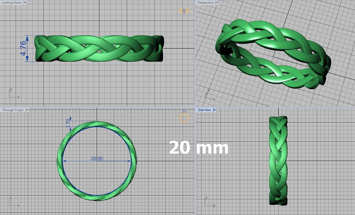 Braided Ring  3D print model_7