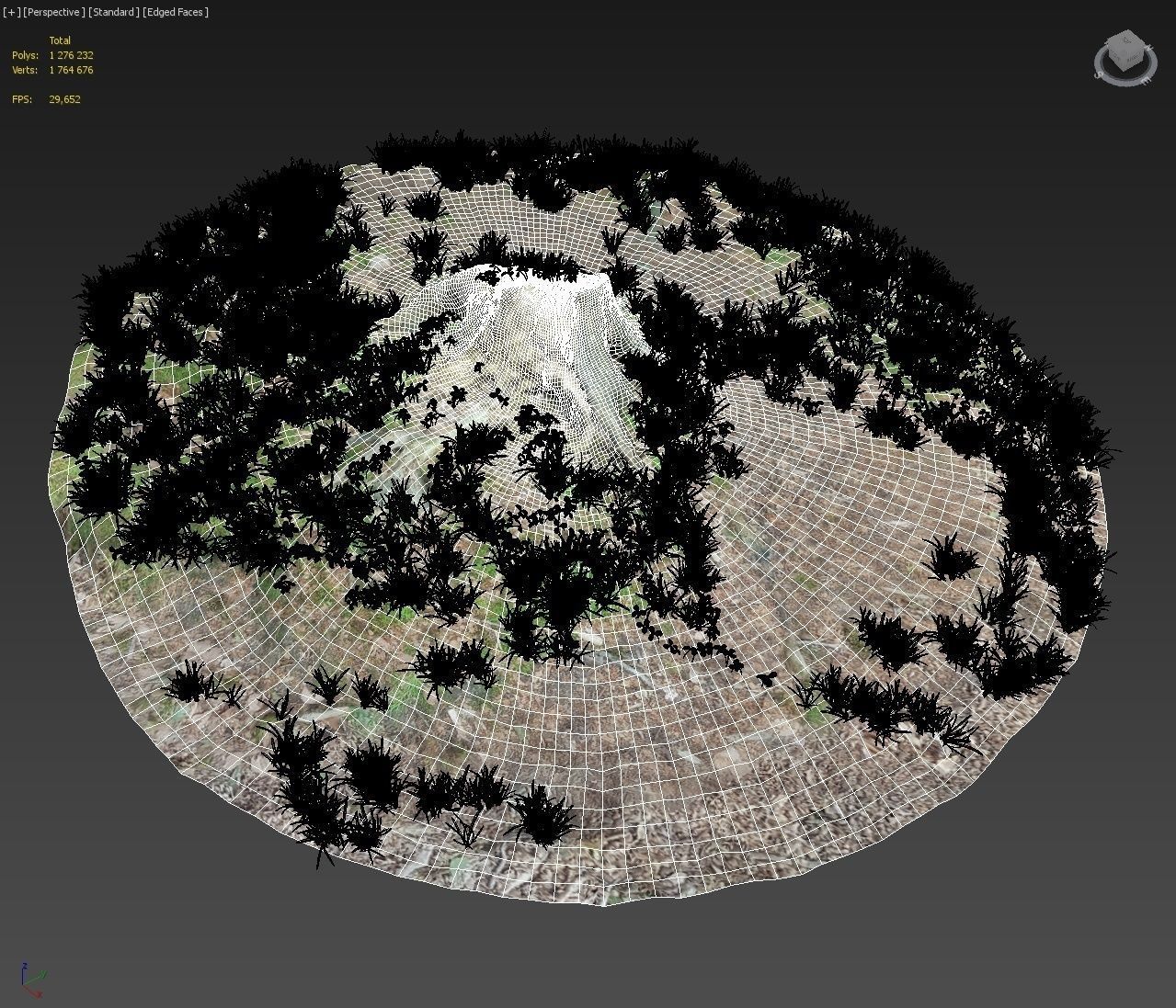 3d scanned tree stump and gras 3 3D model_2