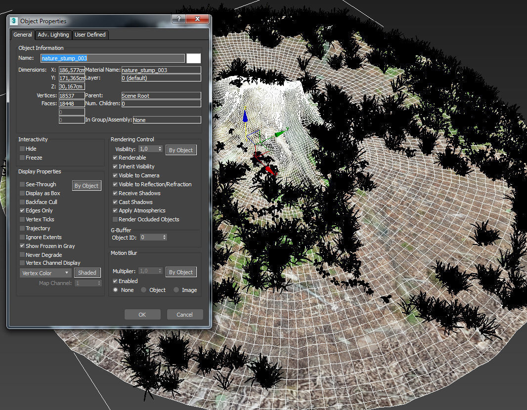 3d scanned tree stump and gras 3 3D model_3