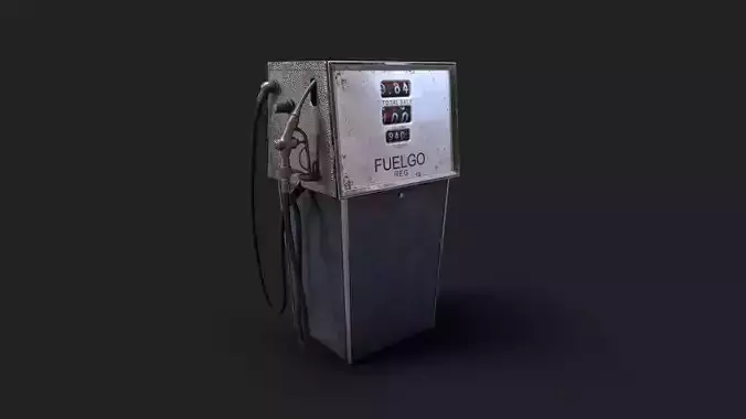 Vintage Gas Pump Dispenser 70s 80s Low-poly 3D model
