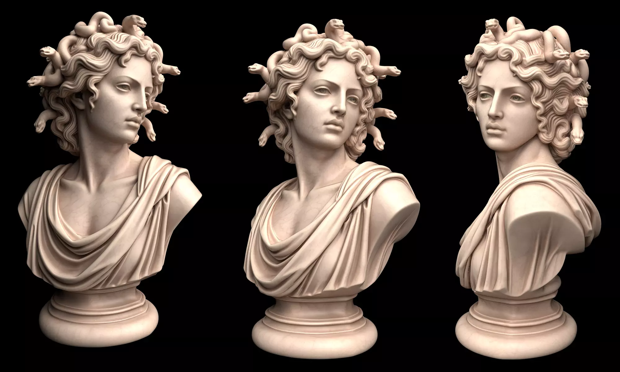 Medusa Ancient Greek Bust 3D Print Ready 3D print model