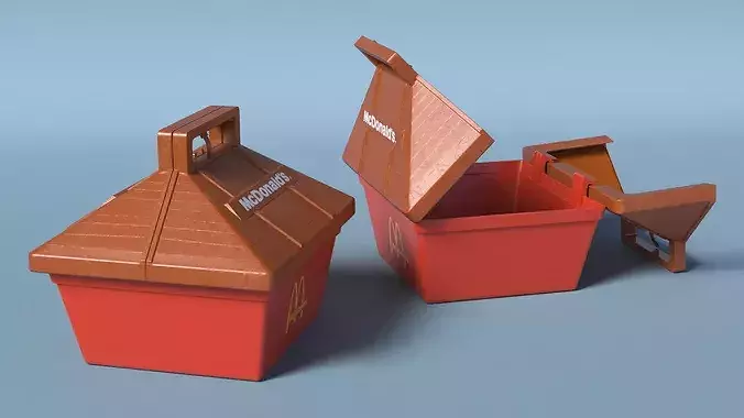 Vintage McDonalds Plastic Lunch Box 1989 3D model 3