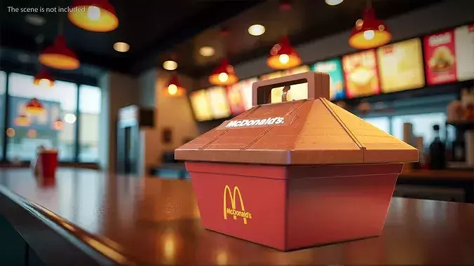 Vintage McDonalds Plastic Lunch Box 1989 3D model 2