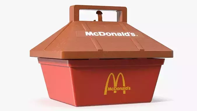 Vintage McDonalds Plastic Lunch Box 1989 3D model 4