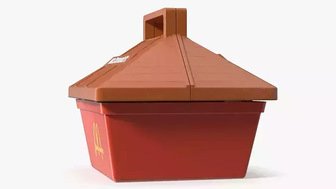 Vintage McDonalds Plastic Lunch Box 1989 3D model 5