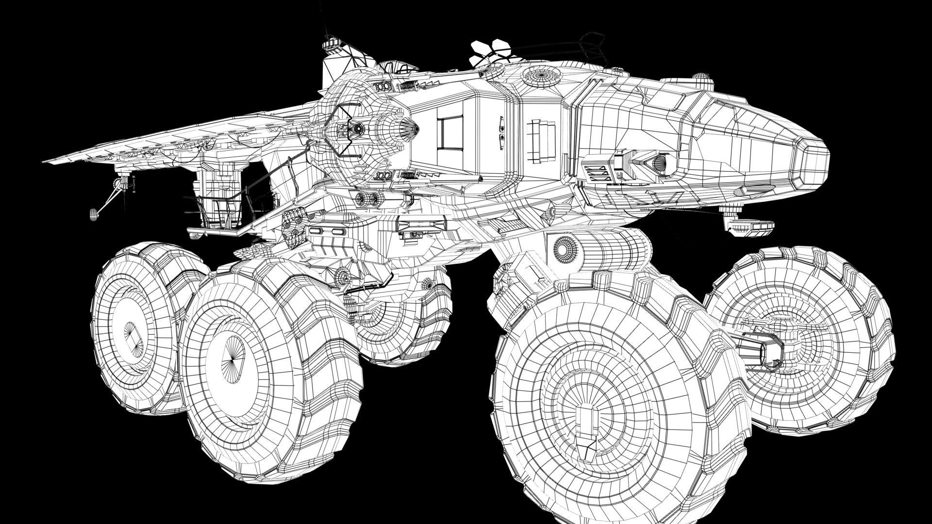 Mars Rover Low-poly 3D model_9