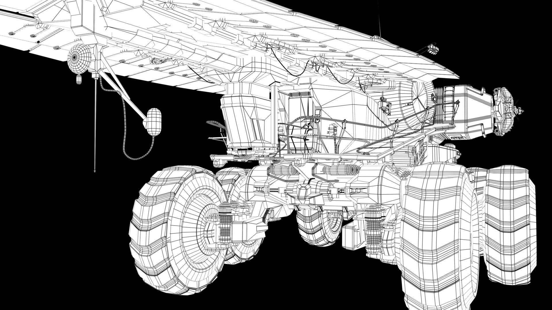 Mars Rover Low-poly 3D model_12