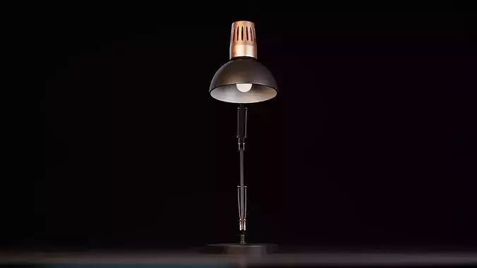Adjustable Desk Lamp Low-poly 3D model 3