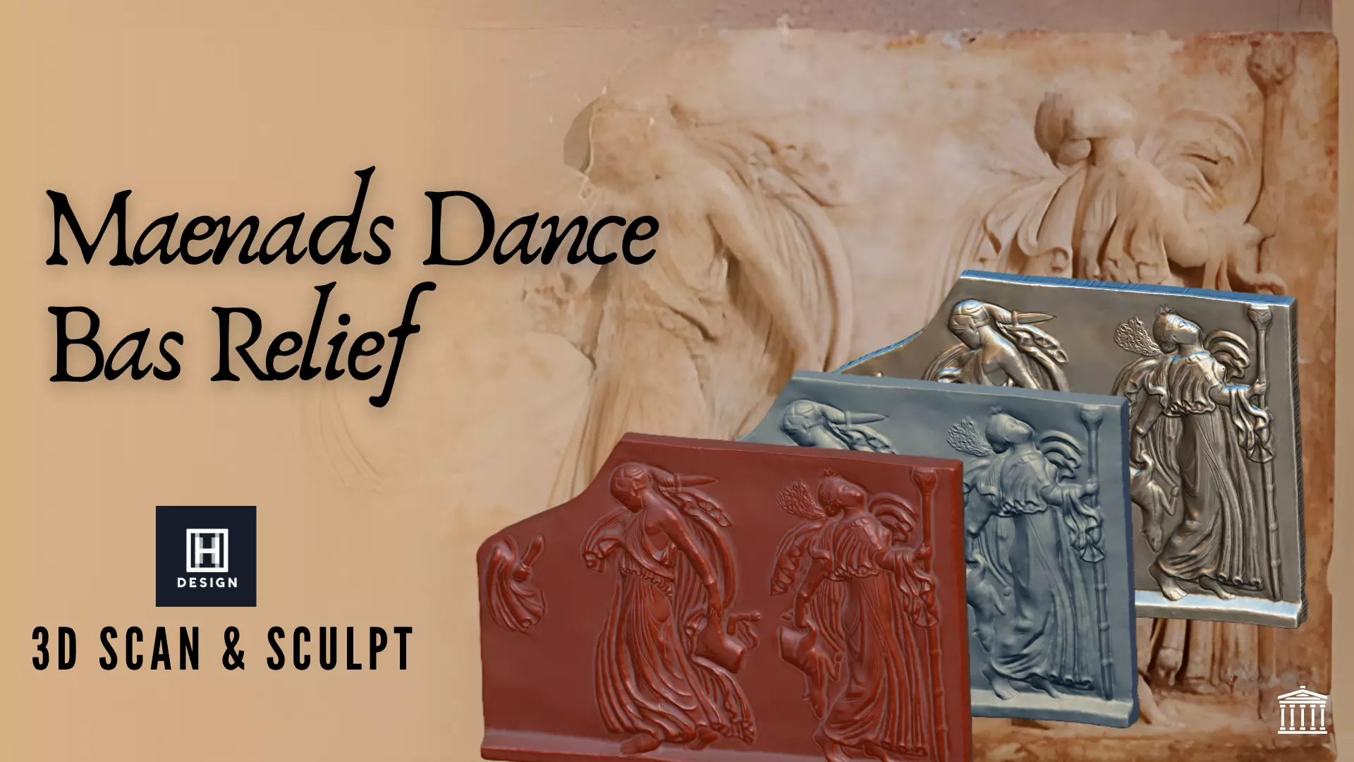 Dancing Maenads BasRelief 3D print model