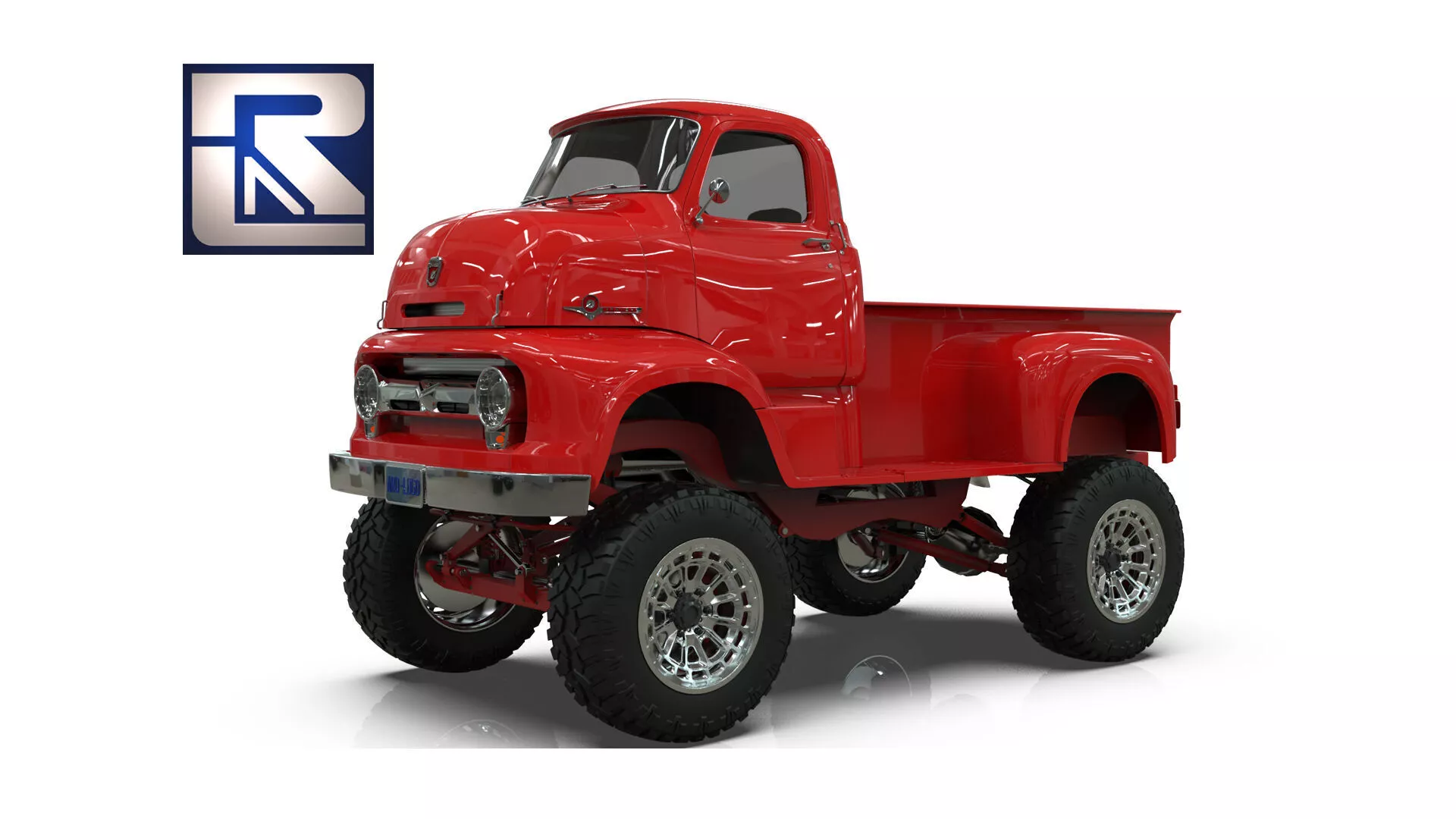 Vintage COE Big Job Lifted Monster Truck 3D model