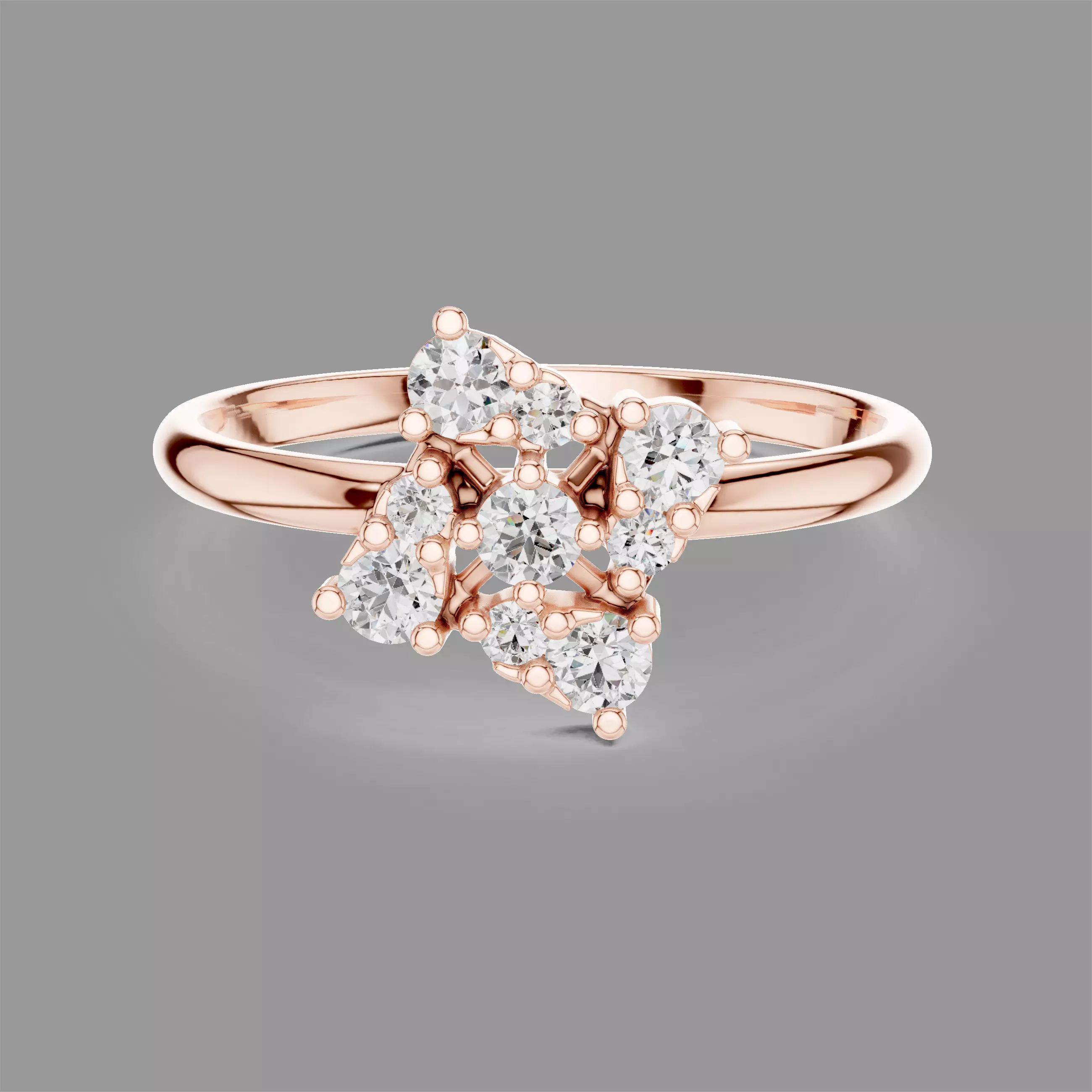 Minimalistic Ultra Light Weight Diamond Ring 3D print model