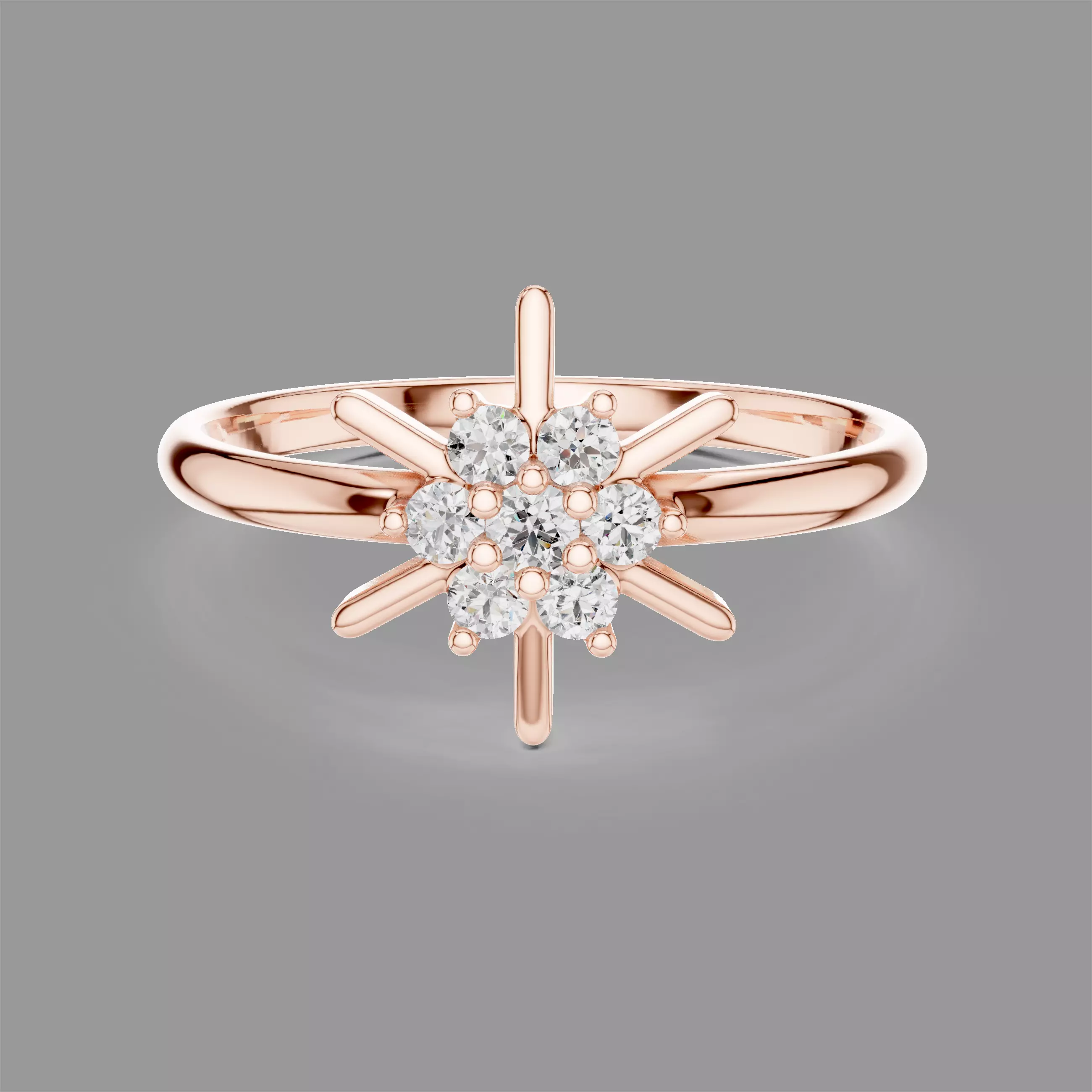 Minimalistic Ultra Light Weight Diamond Ring 3D print model