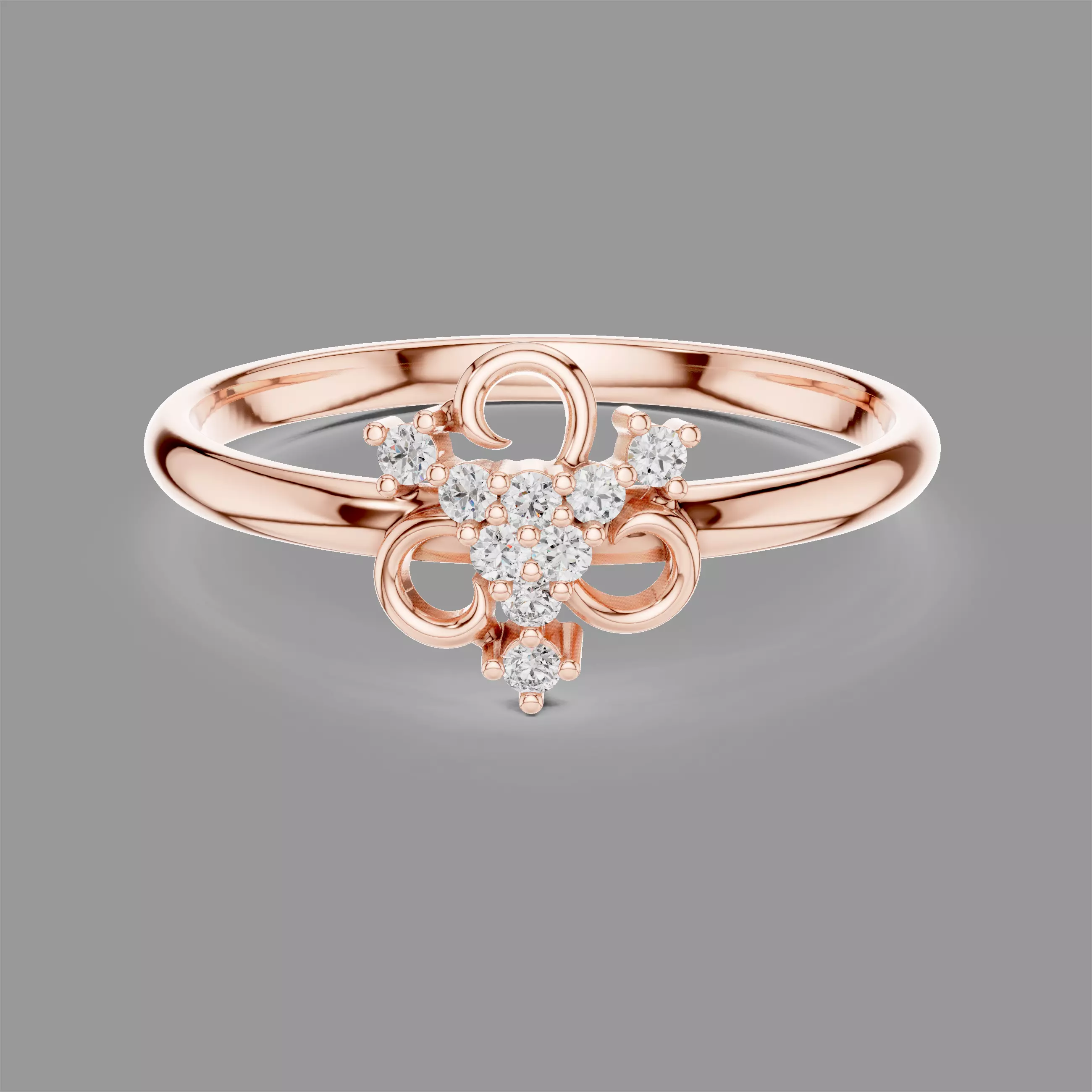Minimalistic Ultra Light Weight Diamond Ring 3D print model