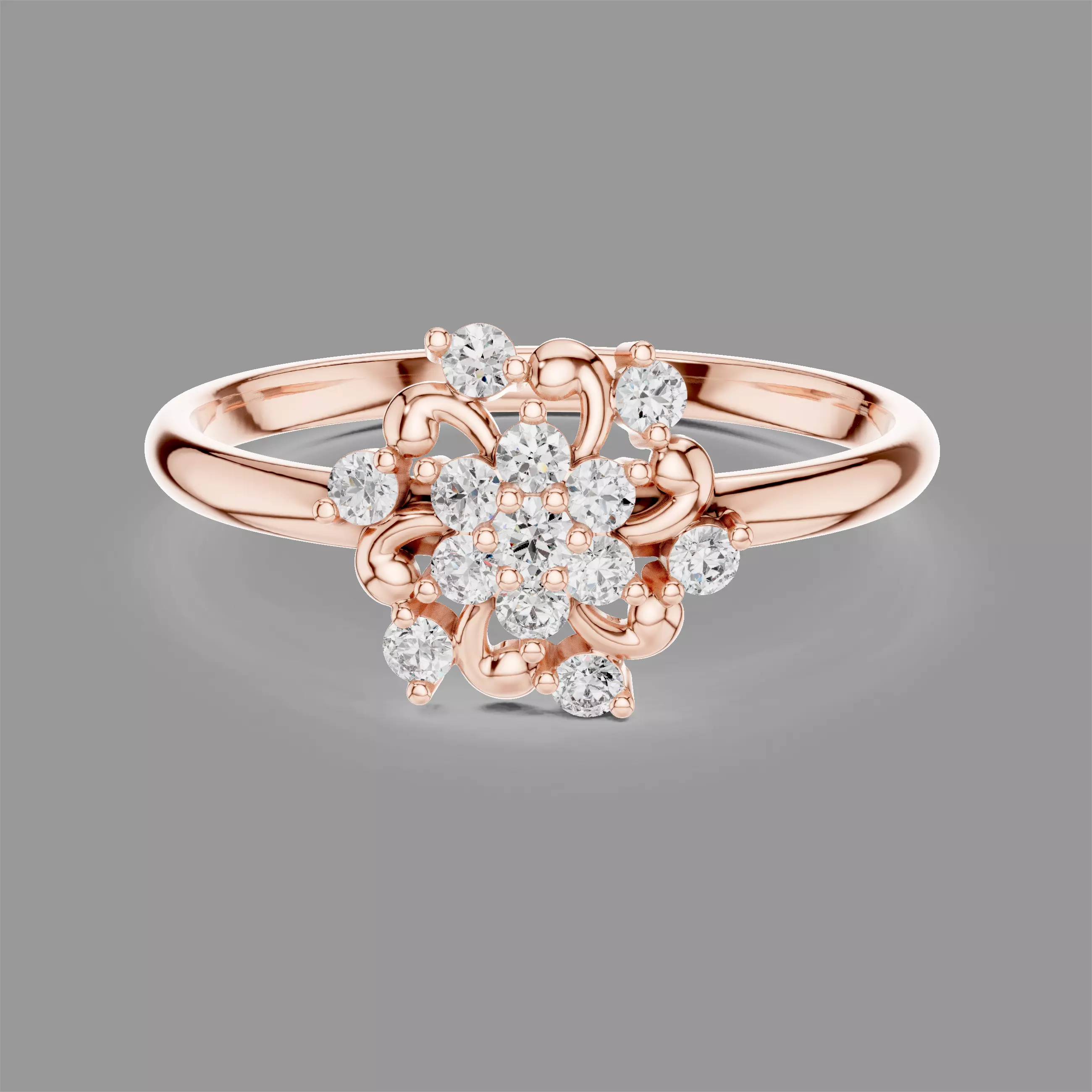 Minimalistic Ultra Light Weight Diamond Ring 3D print model