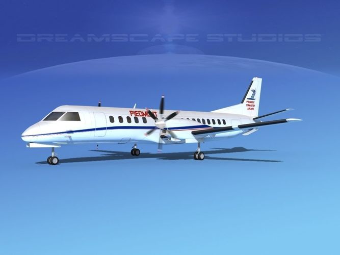 SAAB 2000 Piedmont Commuter 3D model