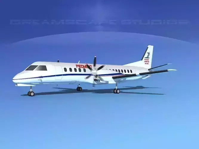 SAAB 2000 Piedmont Commuter 3D model