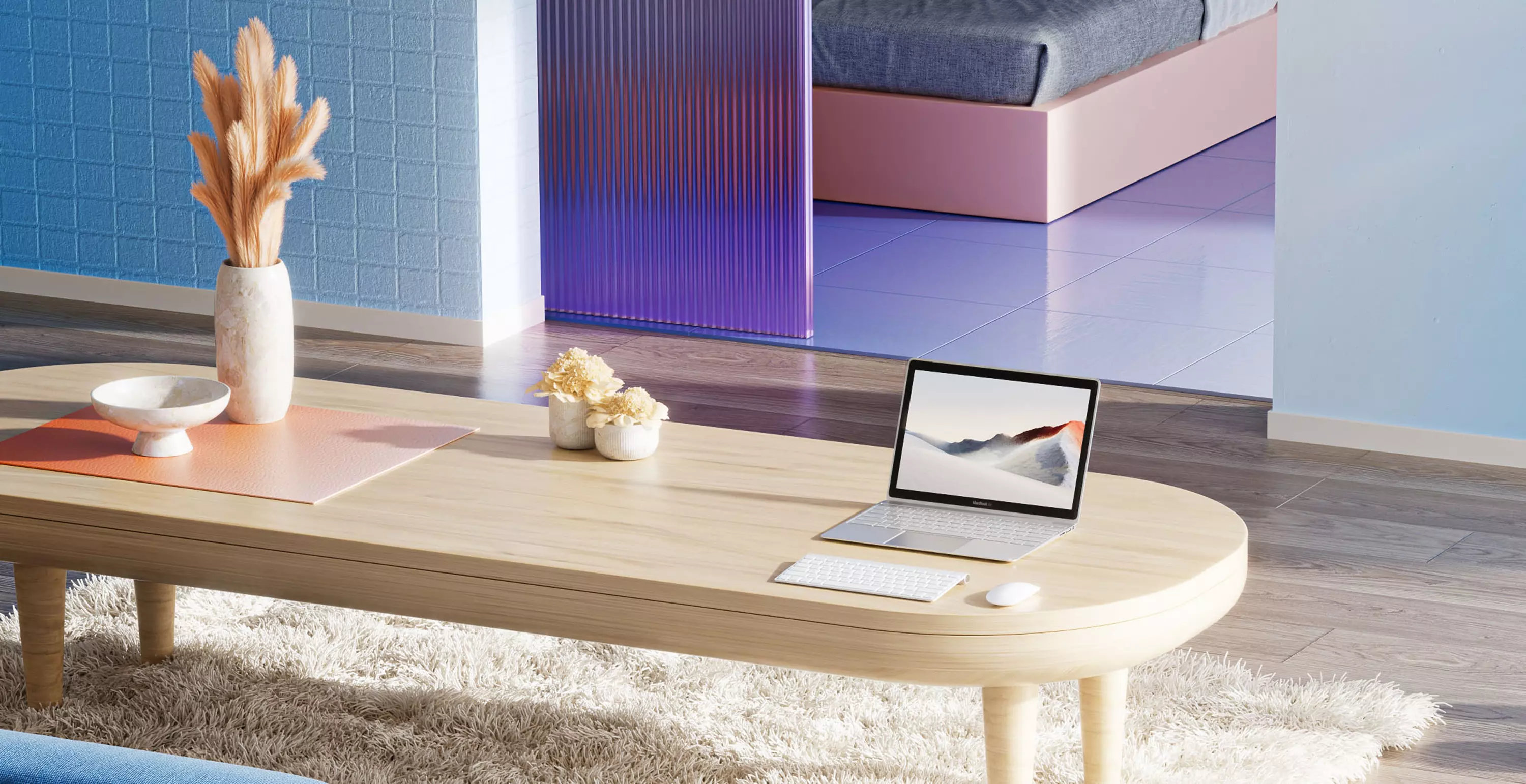 Minimalist Microsoft-style Living Room 3D model