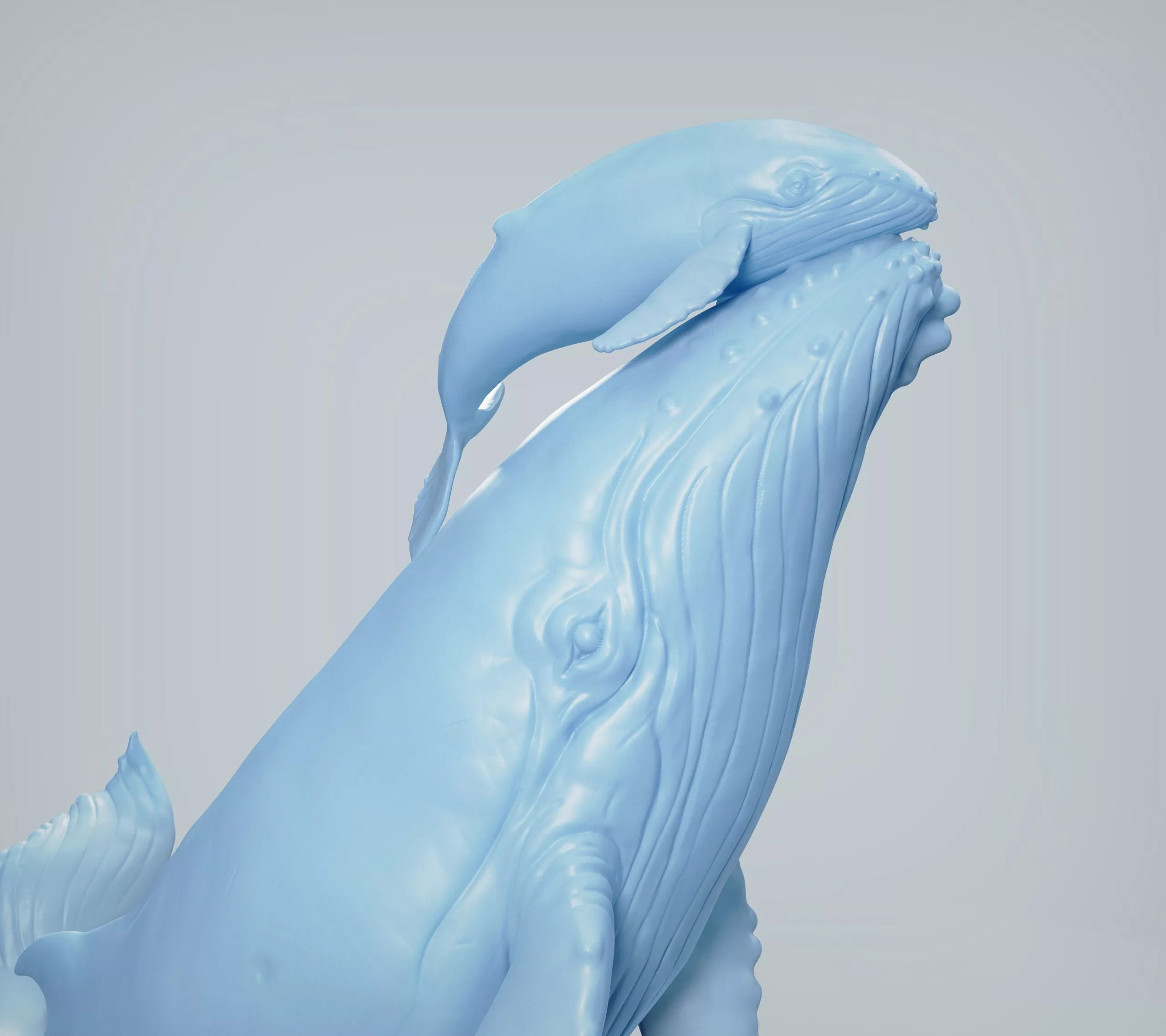 Whale family 3D print model