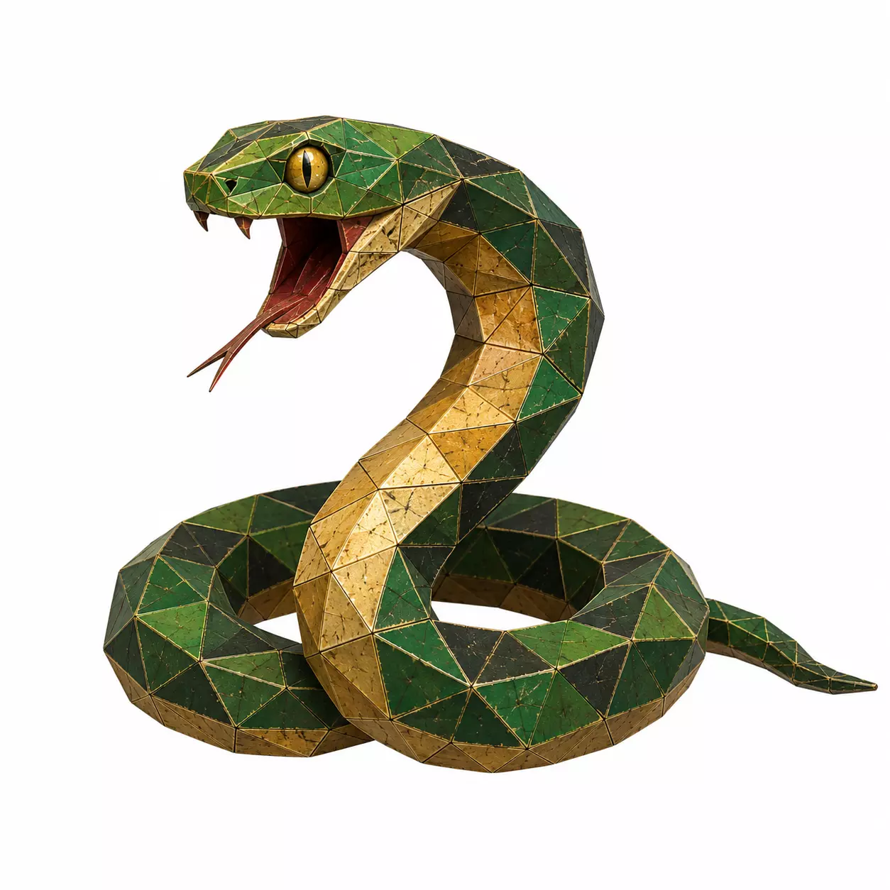Low Poly Snake 3D Model - Geometric Reptile Animal Asset 3D print model