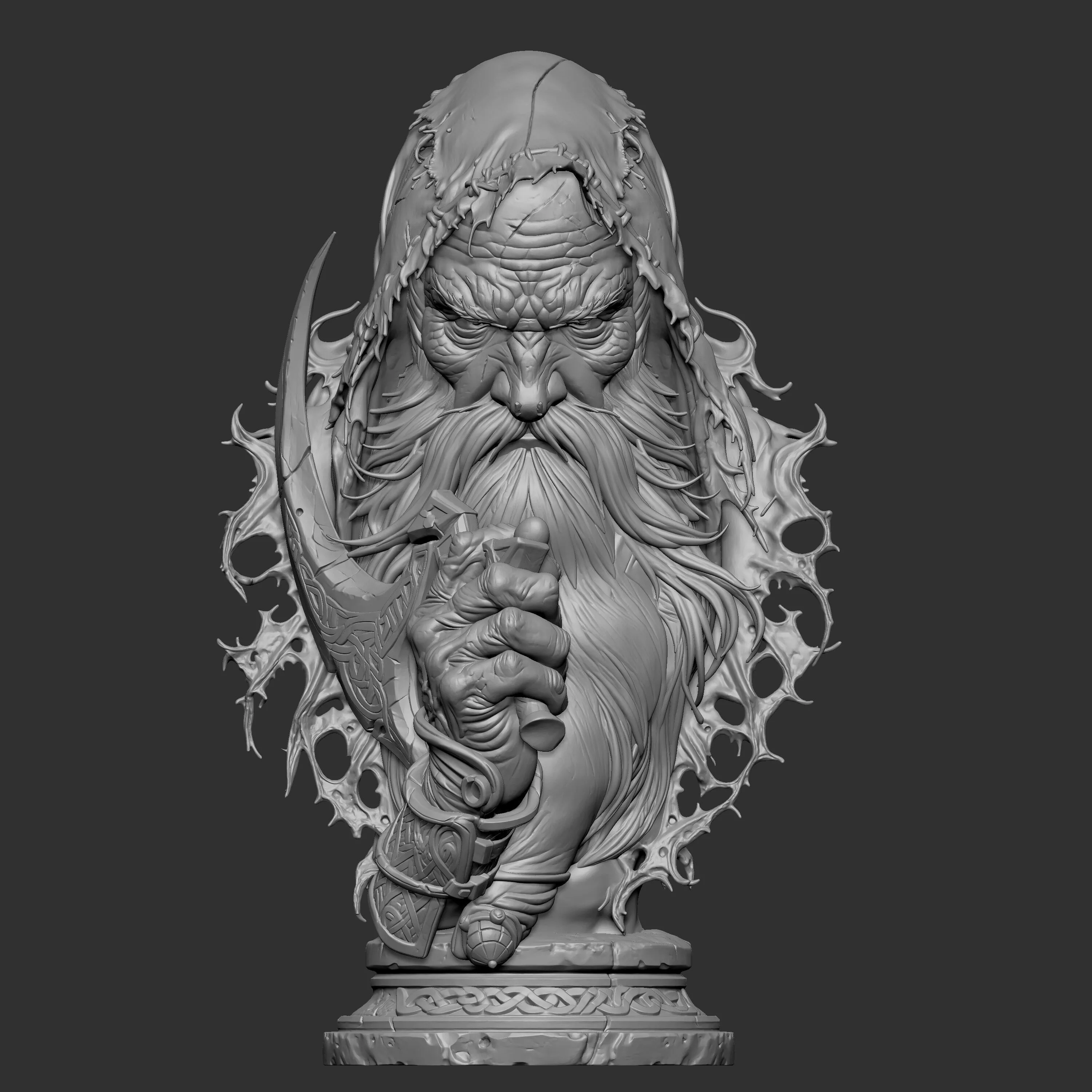 3D sculpture bust representing Saturn or Cronus 3D print model