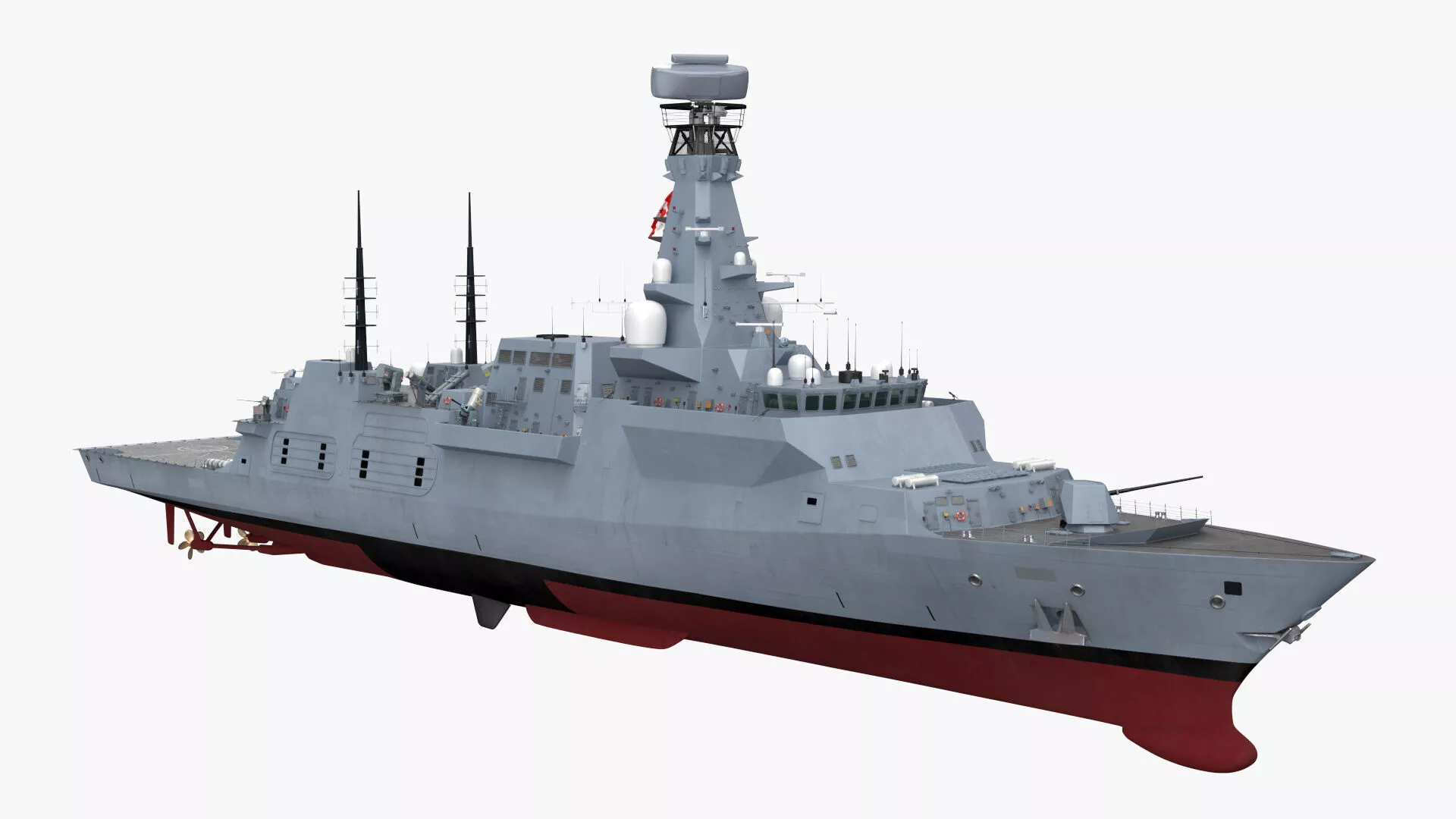 Type 26 ASW Frigate Canada Grey Rigged 3D model