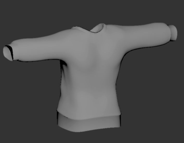 MEN LONG SLEEVE SHIRT Low-poly 3D model_1