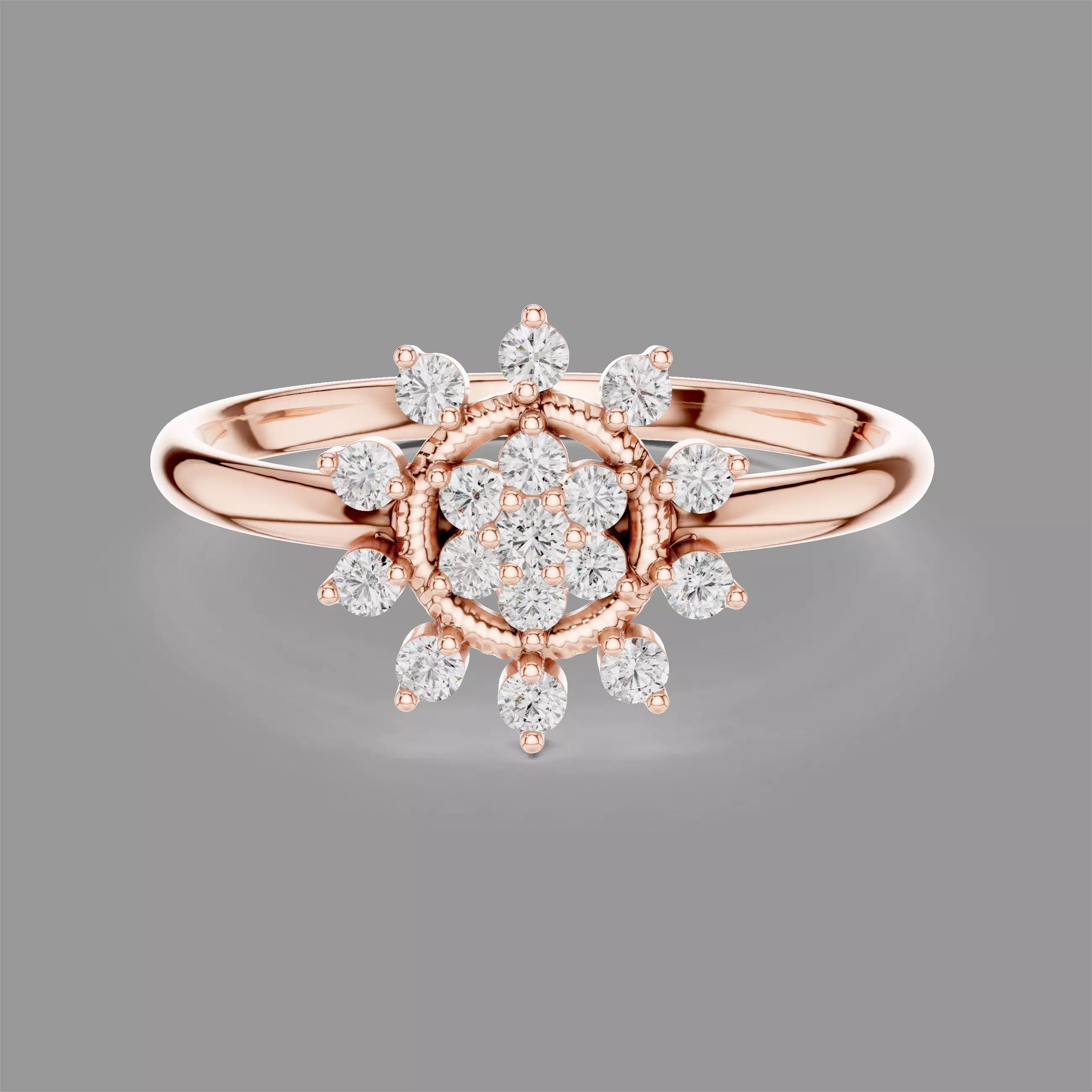 Minimalistic Ultra Light Weight Diamond Ring 3D print model