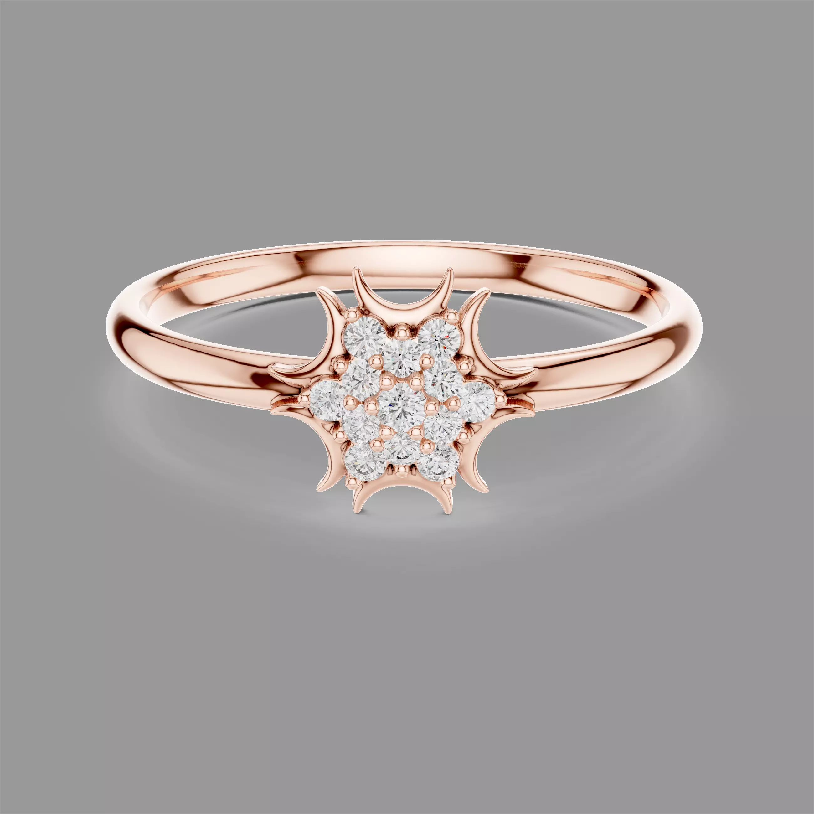 Minimalistic Ultra Light Weight Diamond Ring 3D print model