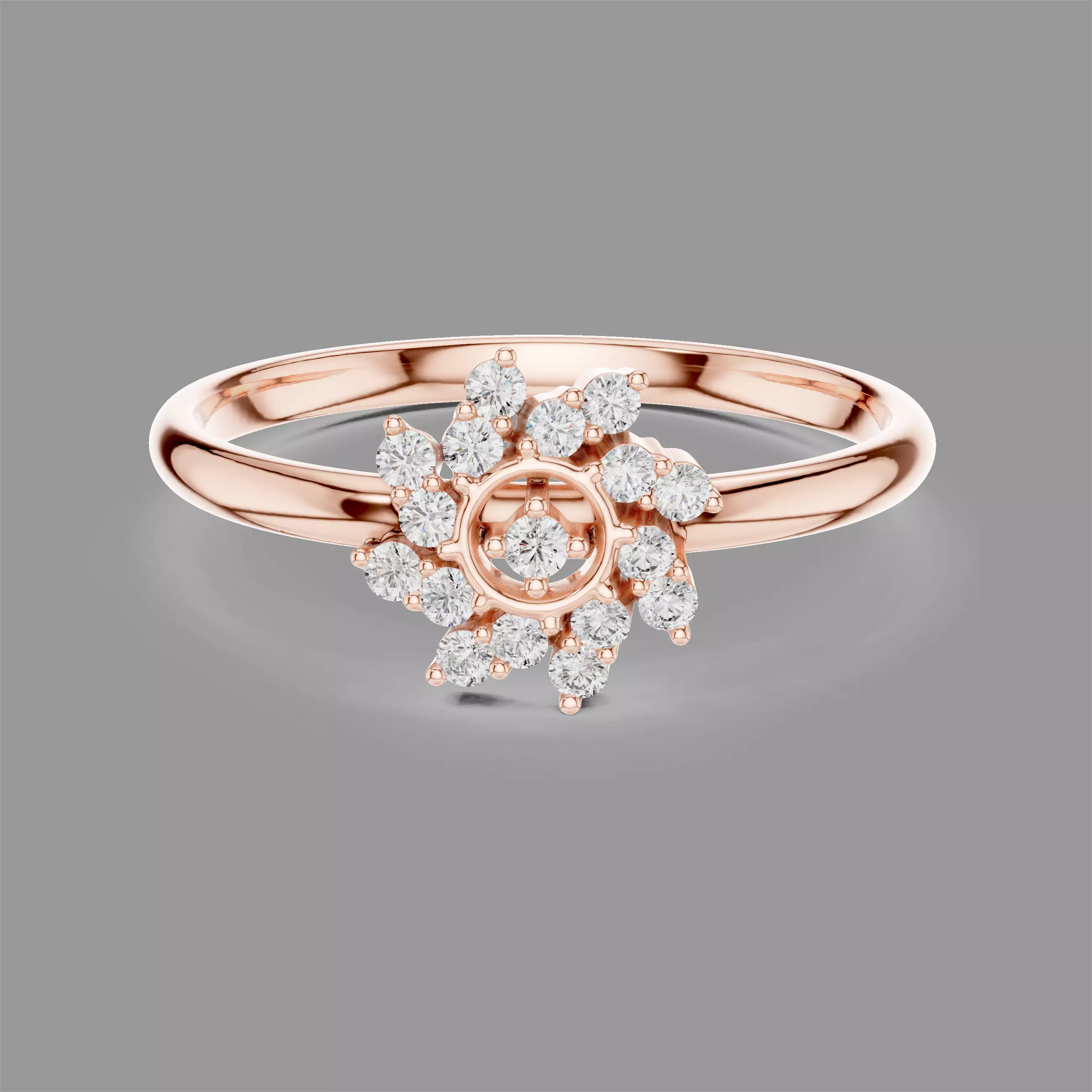Minimalistic Ultra Light Weight Diamond Ring 3D print model