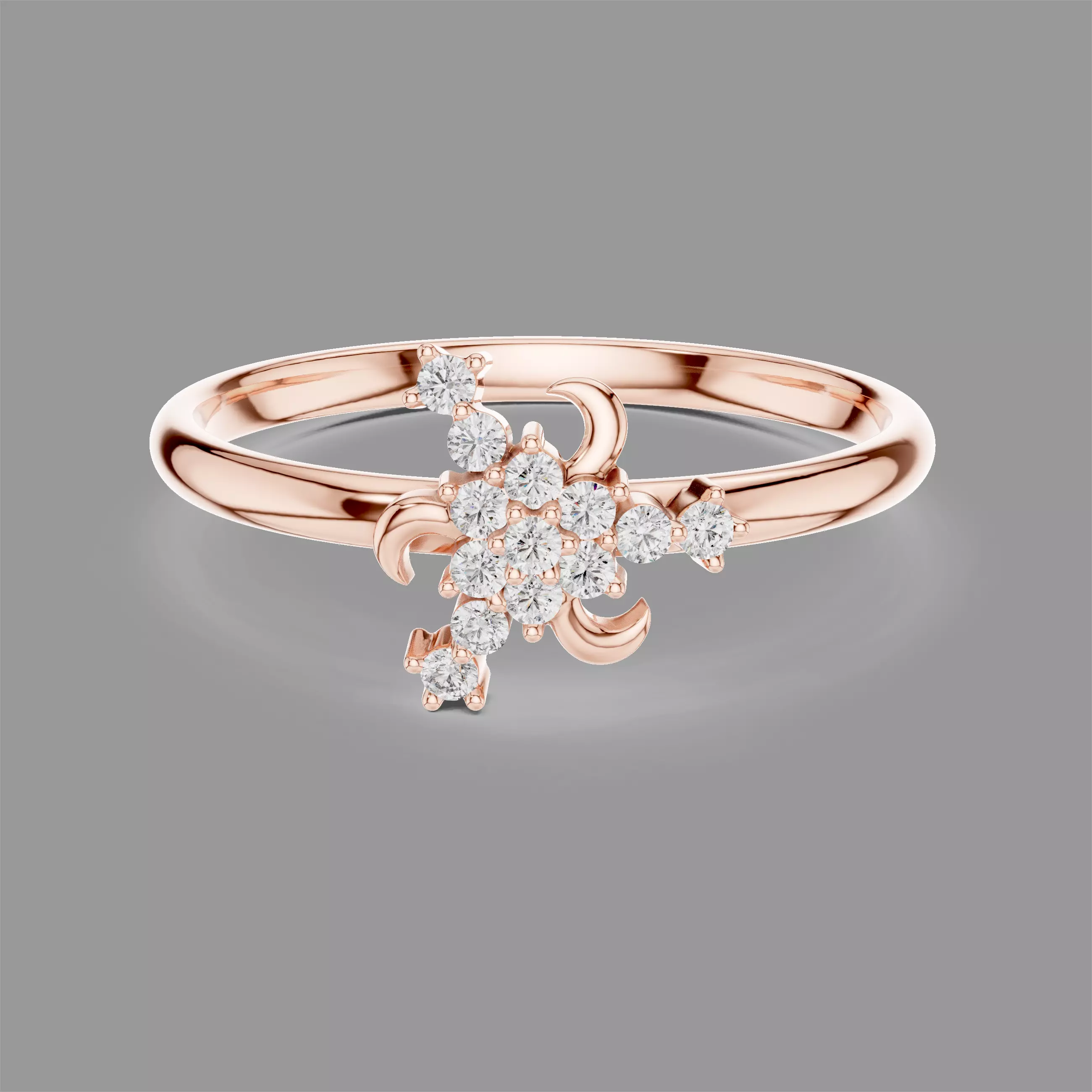 Minimalistic Ultra Light Weight Diamond Ring 3D print model