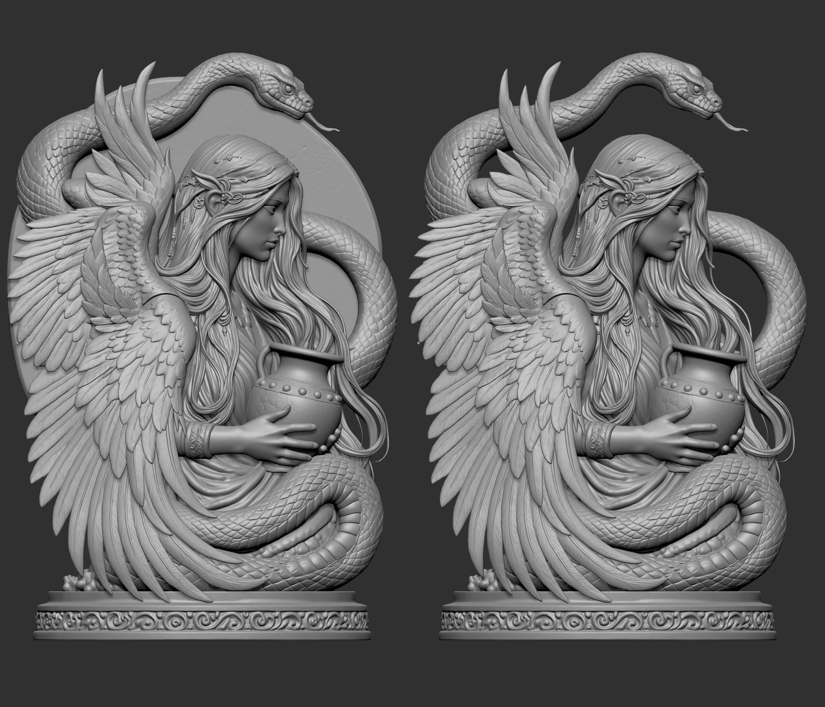 3D digital sculpture of the Greek Goddess or Siren 3D print model