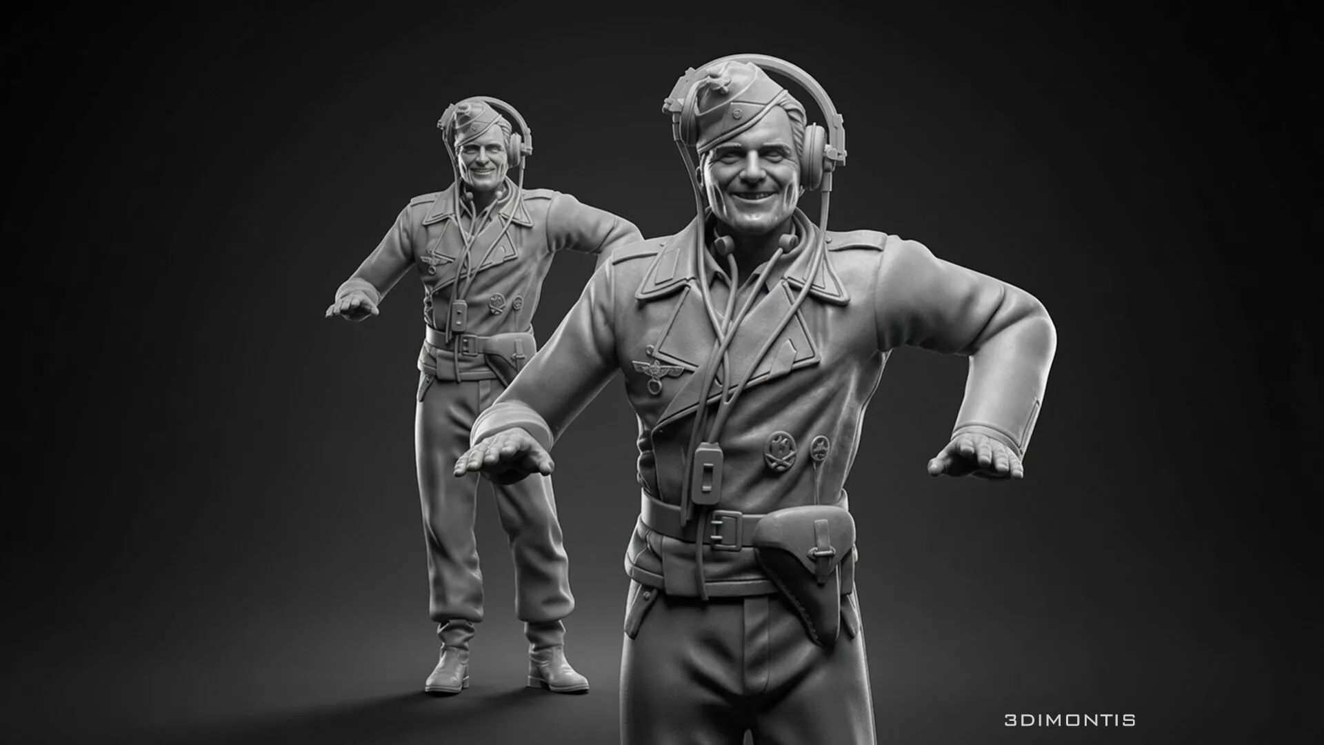 Kurt Knispe German Tank Commander WW2 WWII Wehrmacht Tank Crew 3D print model
