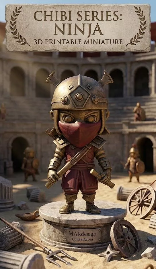 Chibi Series Ninja - 3D Printable Miniature 3D print model