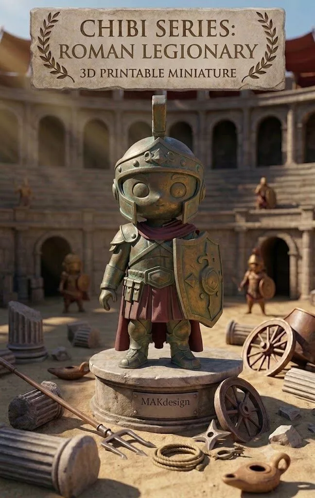 Chibi Series Roman Legionary - 3D Printable Miniature 3D print model