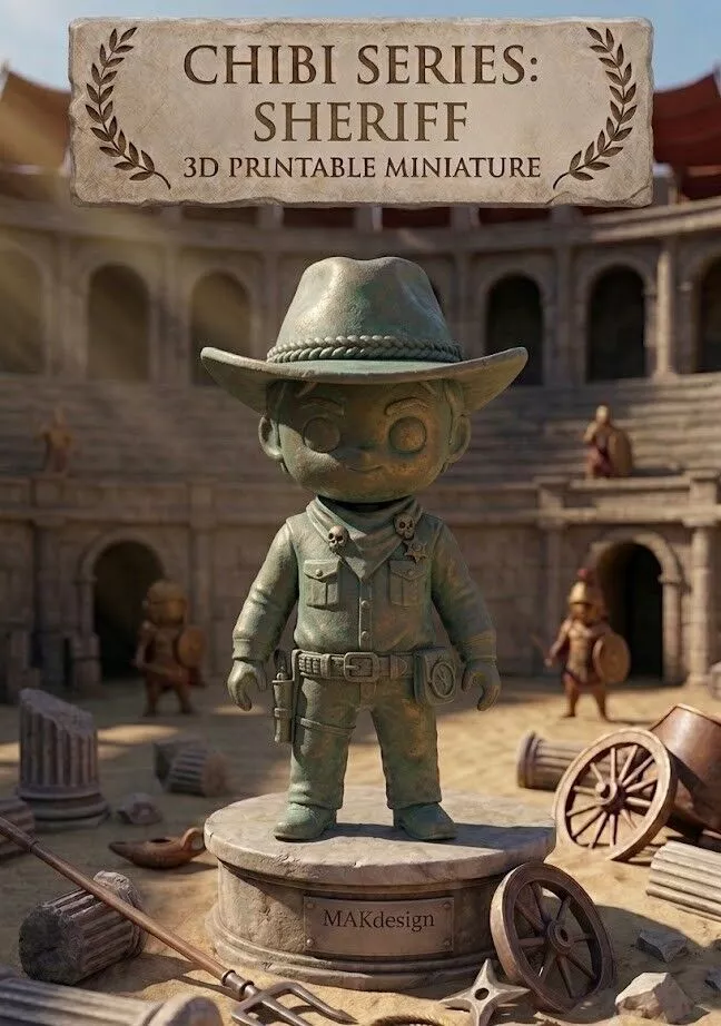 Chibi Series Sheriff - 3D Printable Miniature 3D print model