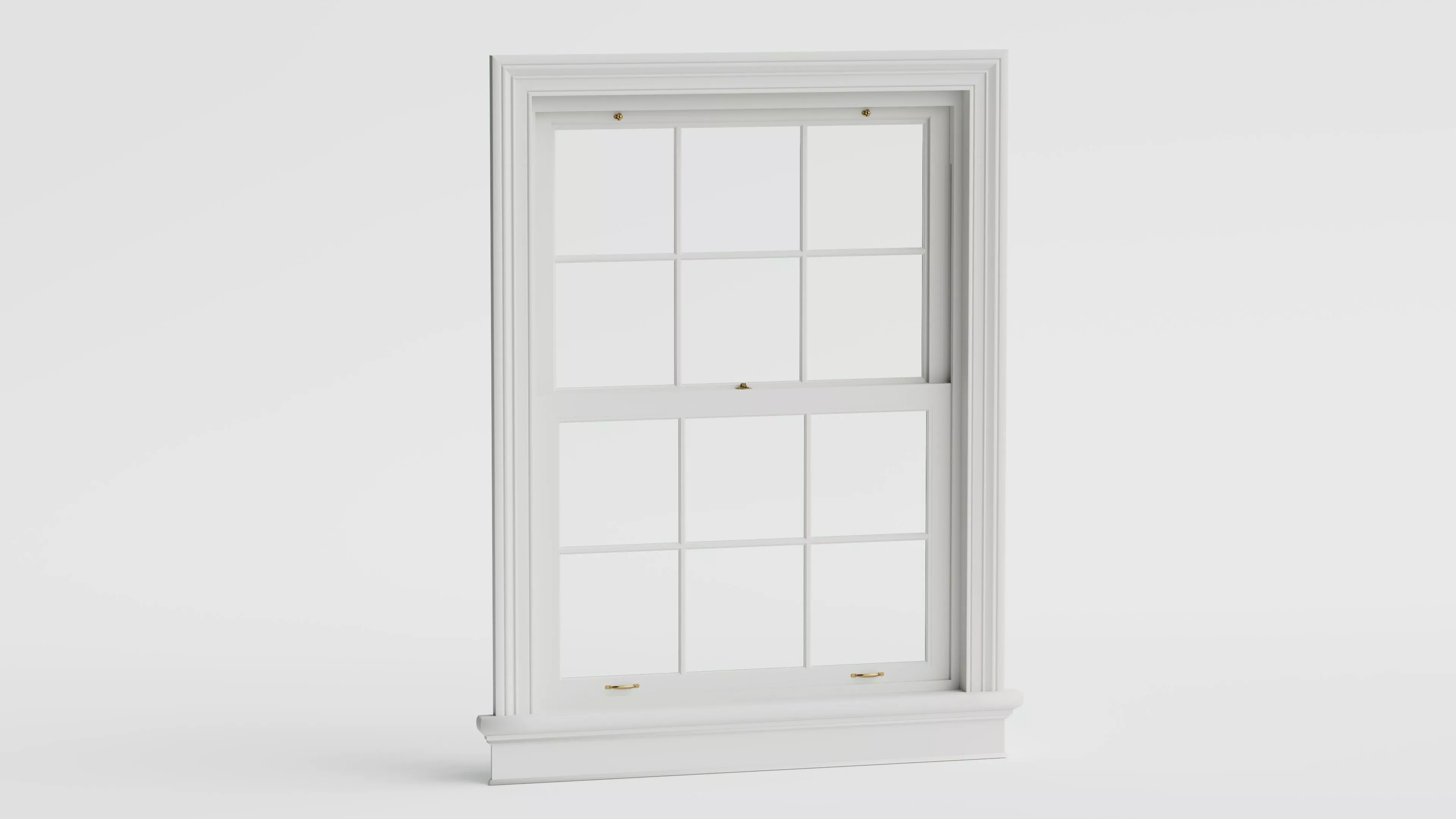 Sash Window - Detailed Classic Double Hung 12 Pane 3D model