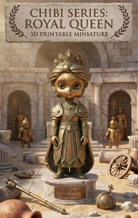 Chibi Series Royal Queen - 3D Printable Miniature 3D print model