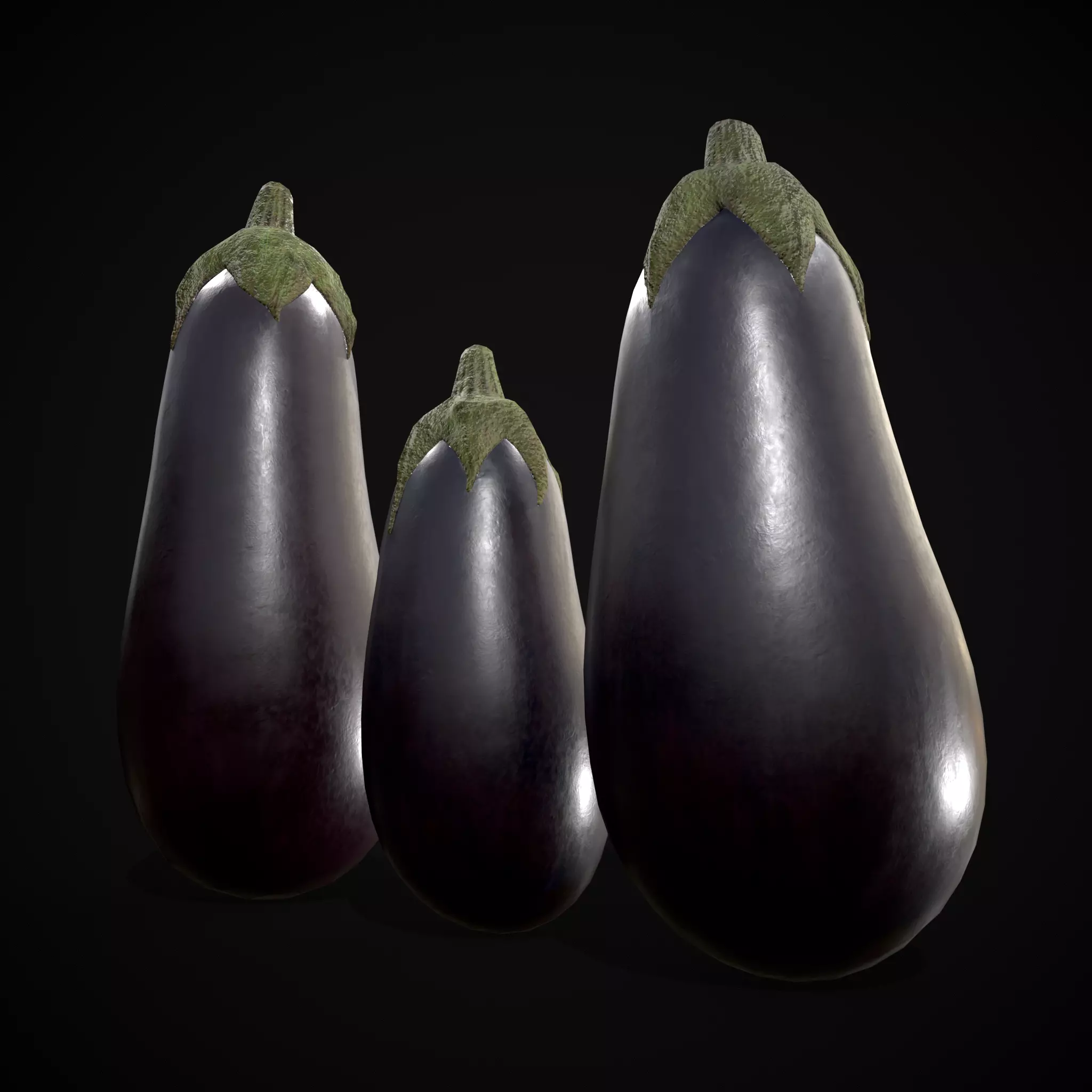 Italian Eggplant Low-poly 3D model