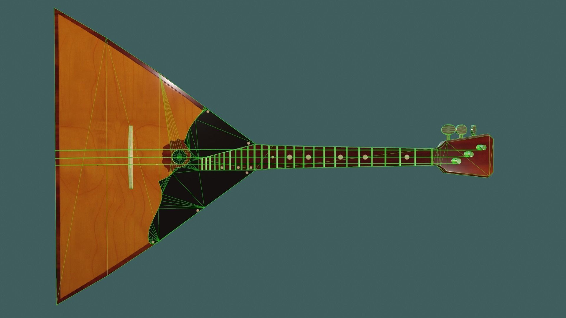 Balalaika PBR textures model Low-poly 3D model_2