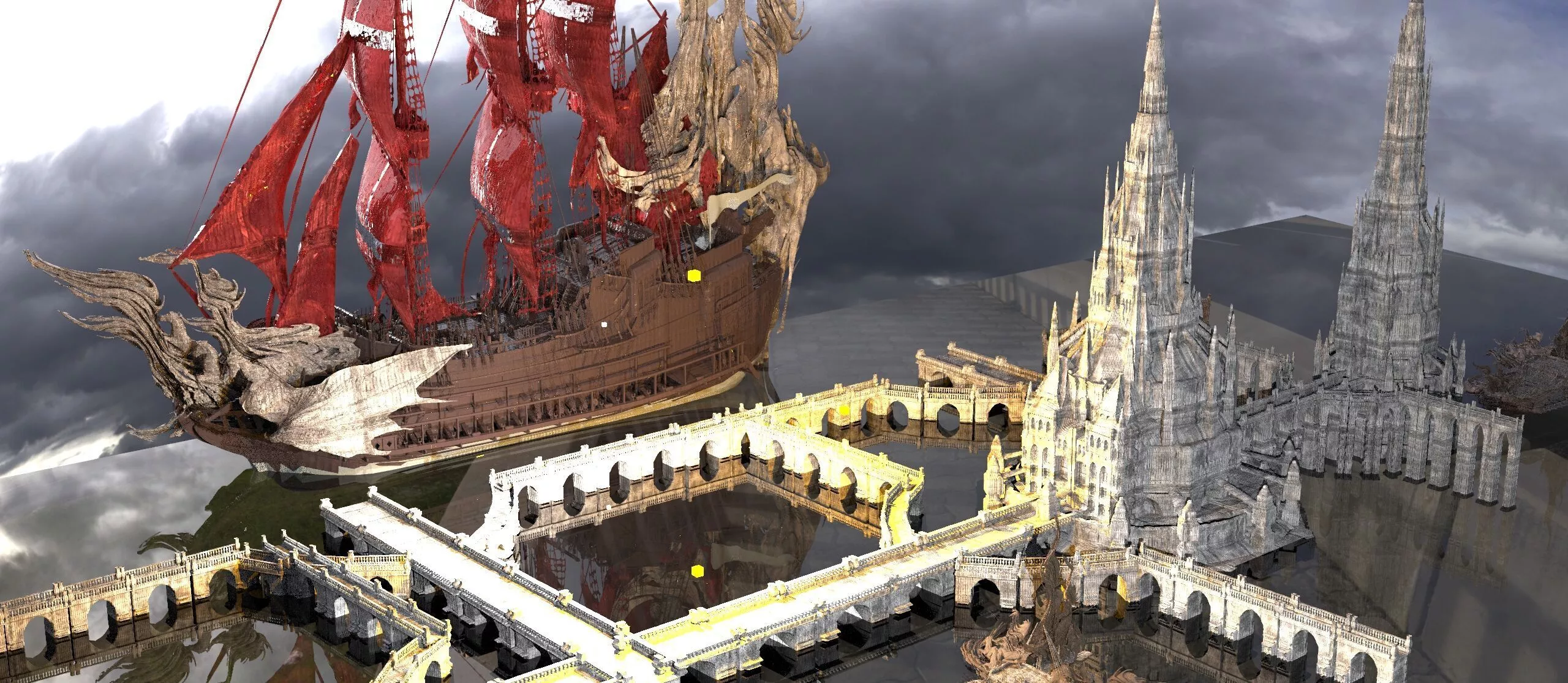 Pegasus at docking bay ship large 3D model