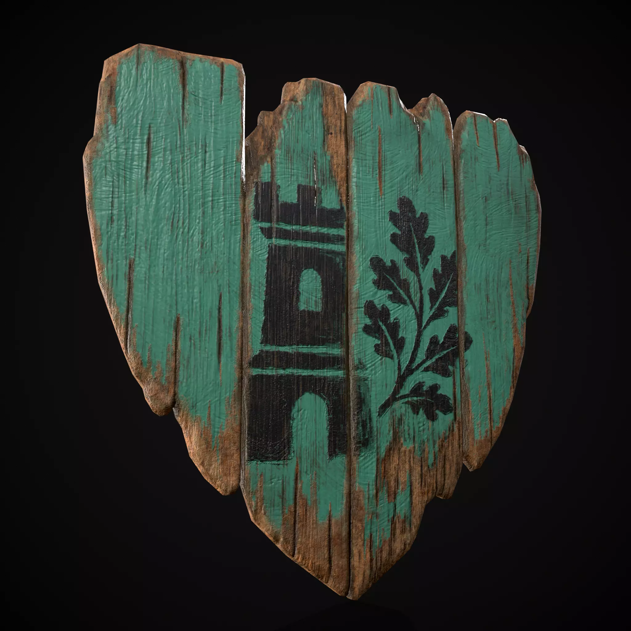 Teal Oak Tower Coat of Arms Low-poly 3D model