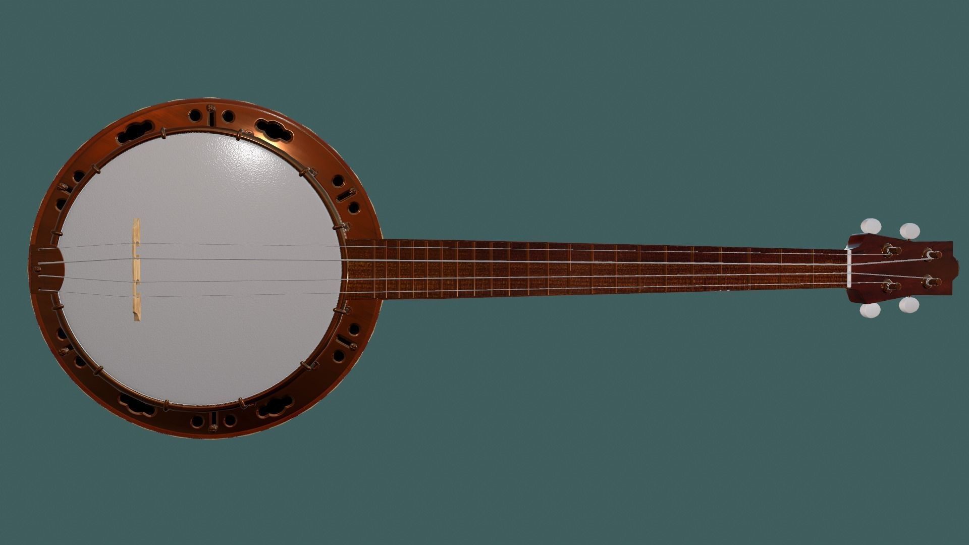 Banjo PBR textures model Low-poly 3D model_1