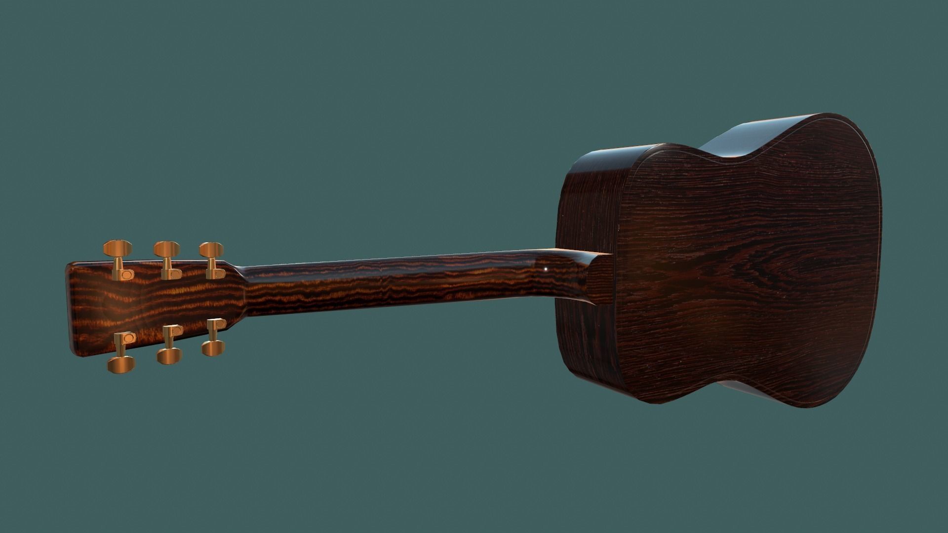 Giutar PBR textures model Low-poly 3D model_3