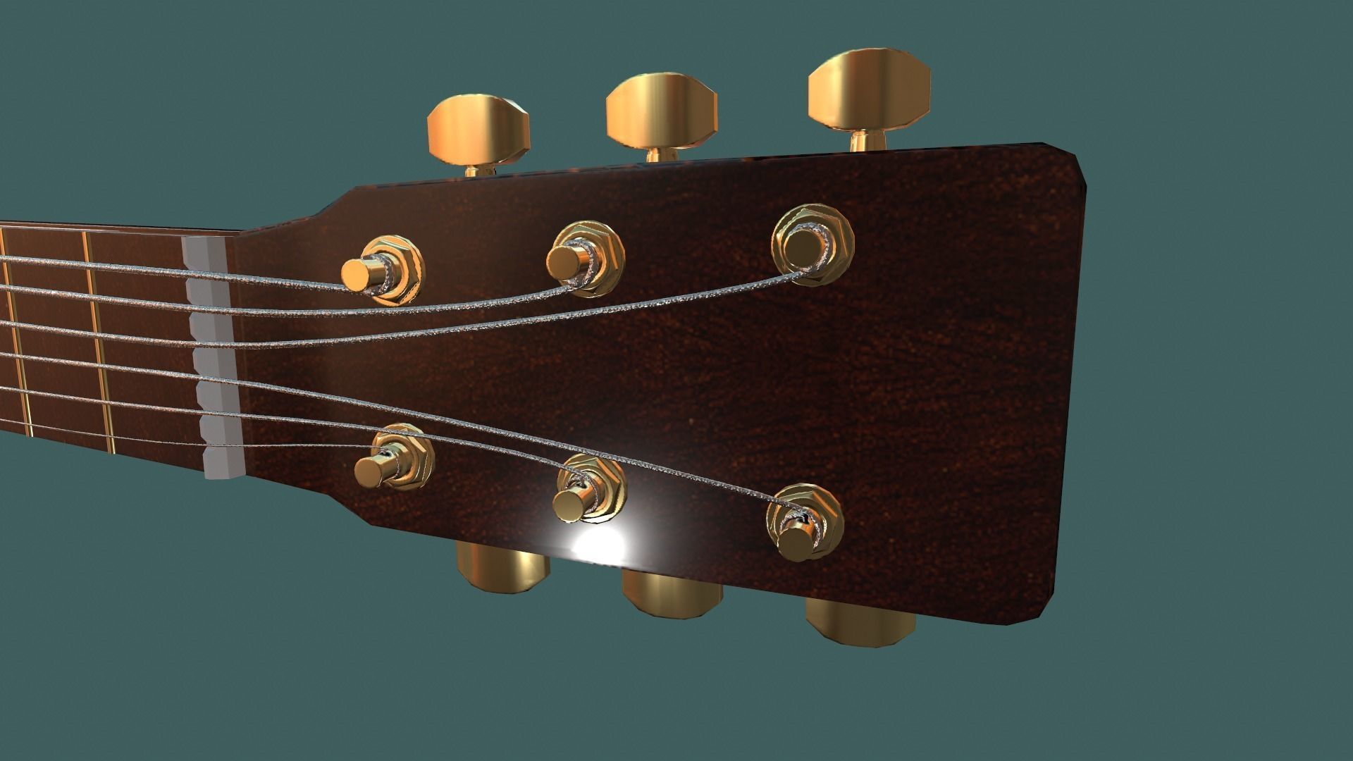 Giutar PBR textures model Low-poly 3D model_5