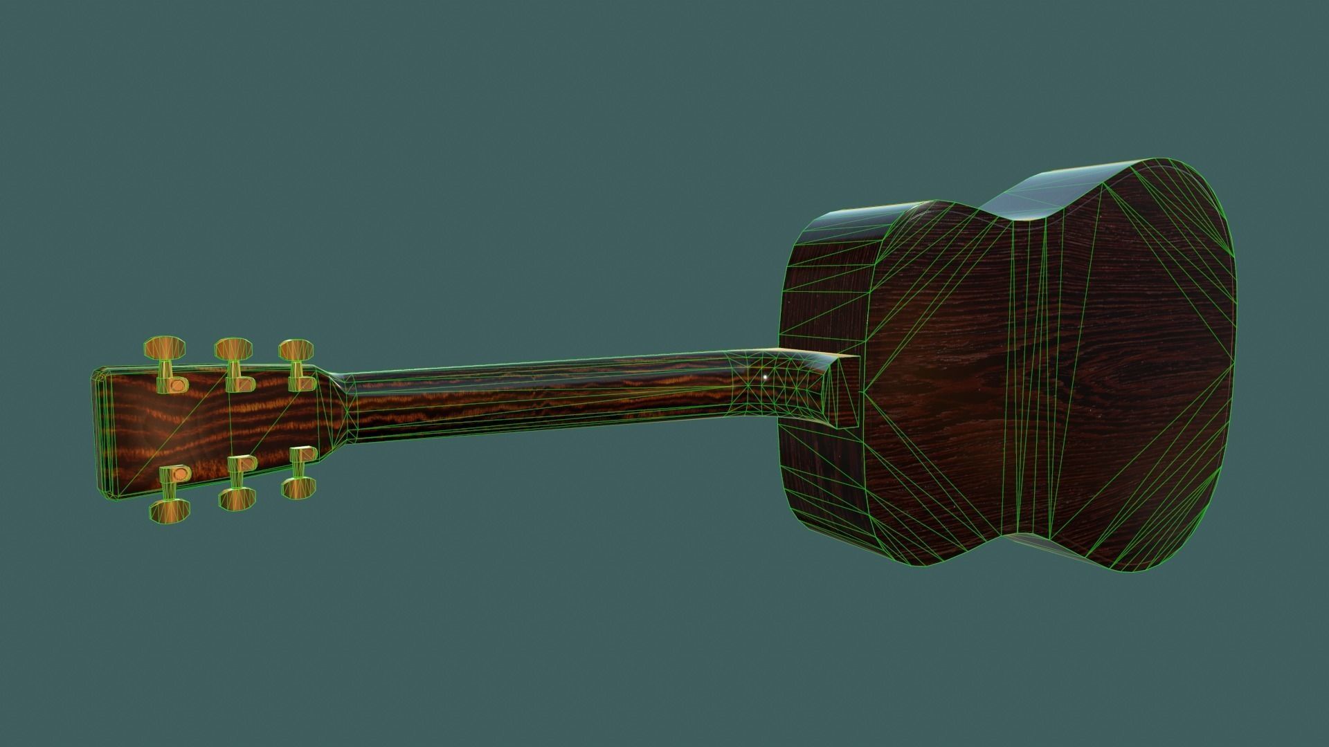 Giutar PBR textures model Low-poly 3D model_4