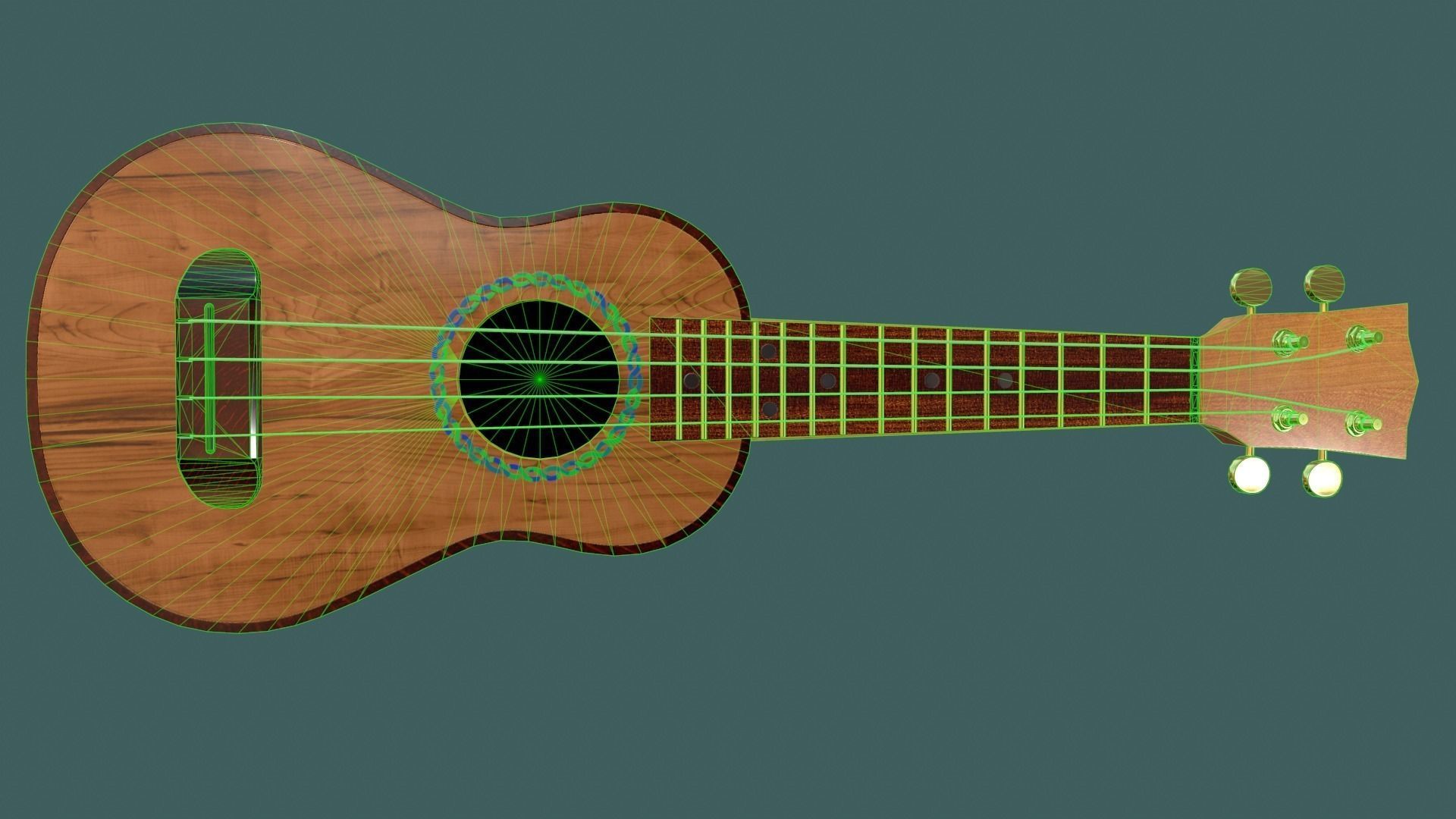 Ukulele PBR textures model Low-poly 3D model_2