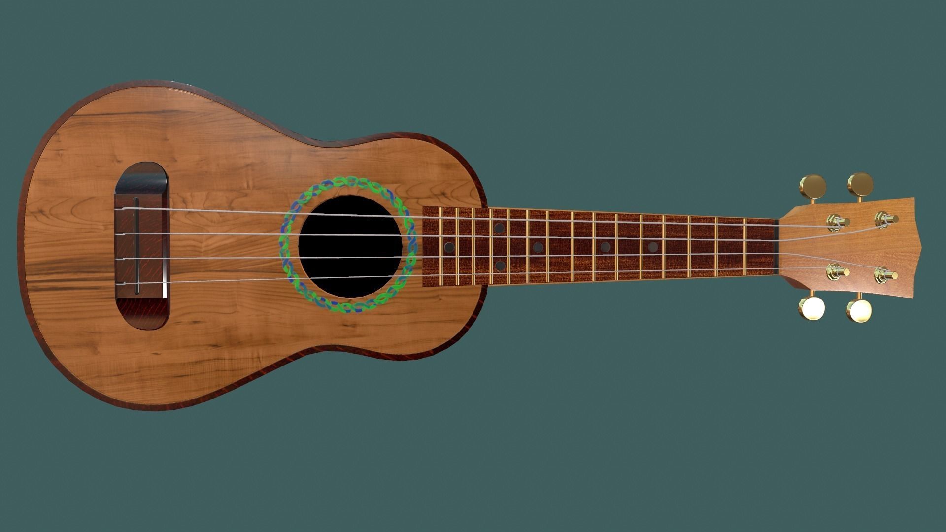 Ukulele PBR textures model Low-poly 3D model_1