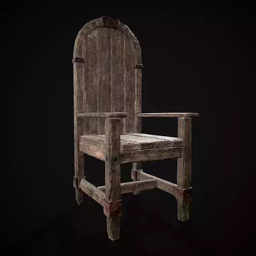 Rugged Viking Chair Low-poly 3D model