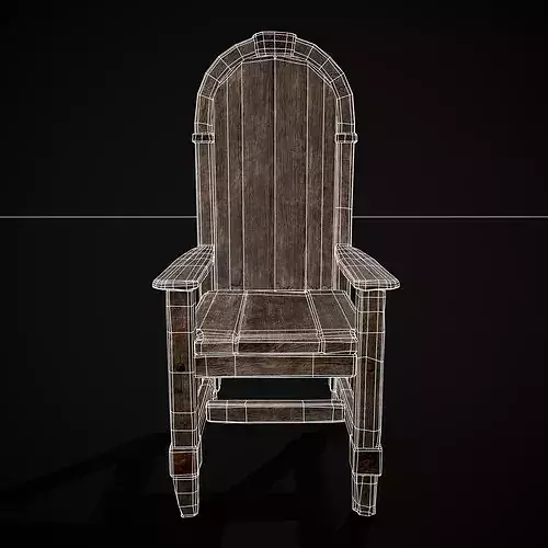 Rugged Viking Chair Low-poly 3D model 3